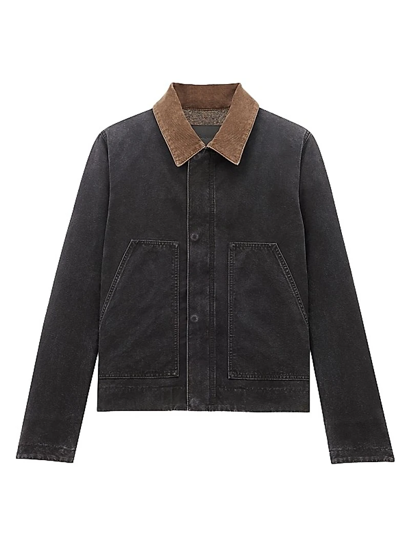 Work Jacket in Cotton Canvas and Corduroy