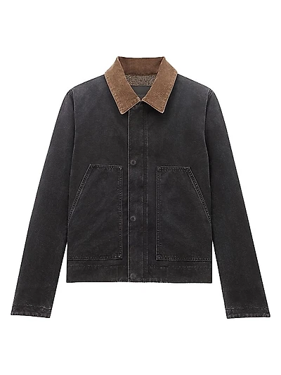 Work Jacket in Cotton Canvas and Corduroy