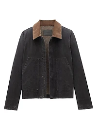 Work Jacket in Cotton Canvas and Corduroy