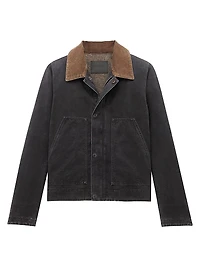 Work Jacket in Cotton Canvas and Corduroy