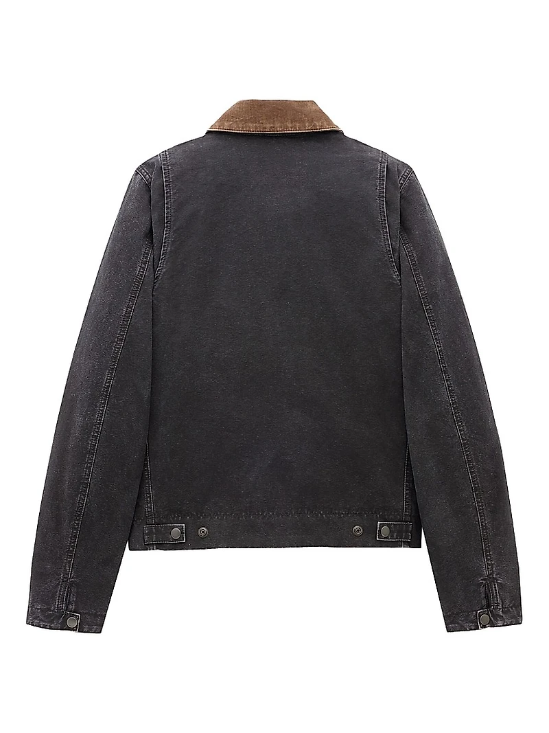 Work Jacket in Cotton Canvas and Corduroy