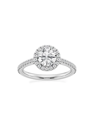 14K White Gold & Round Lab-Grown Diamond Halo Ring/1.30-3.60 TCW