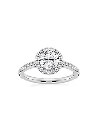14K White Gold & Round Lab-Grown Diamond Halo Ring/1.30-3.60 TCW