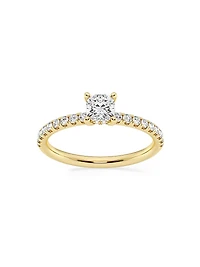 14K Gold & Cushion-Cut Lab-Grown Diamond Hidden Halo Ring/0.80-3.41 TCW