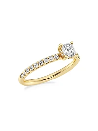 14K Gold & Cushion-Cut Lab-Grown Diamond Hidden Halo Ring/0.80-3.41 TCW