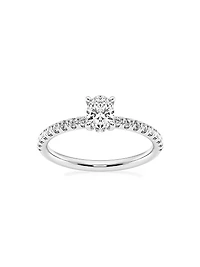 14K White Gold & Oval Lab-Grown Diamond Hidden Halo Ring/0.80-3.41 TCW
