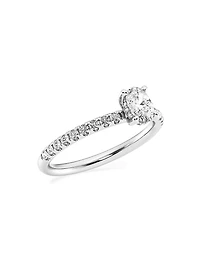 14K White Gold & Oval Lab-Grown Diamond Hidden Halo Ring/0.80-3.41 TCW