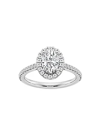 Platinum & Oval Lab-Grown Diamond Halo Ring/1.30-3.60 TCW