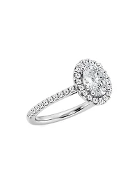 Platinum & Oval Lab-Grown Diamond Halo Ring/1.30-3.60 TCW