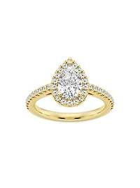 14K Gold & Pear-Cut Lab-Grown Diamond Halo Ring/1.30-3.60 TCW