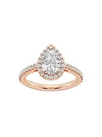 14K Rose Gold & Pear-Cut Lab-Grown Diamond Halo Ring/1.30-3.60 TCW