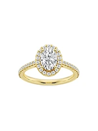 14K Yellow Gold & Oval Lab-Grown Diamond Halo Ring/1.30-3.60 TCW
