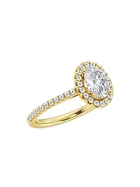 14K Yellow Gold & Oval Lab-Grown Diamond Halo Ring/1.30-3.60 TCW