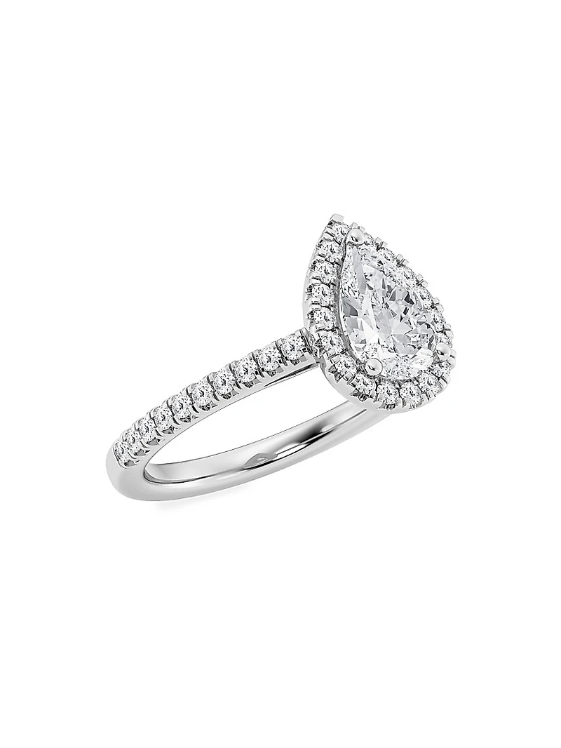 14K Gold & Pear-Cut Lab-Grown Diamond Halo Ring/1.30-3.60 TCW