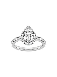 Platinum & Pear-Cut Lab-Grown Diamond Halo Ring/1.30-3.60 TCW
