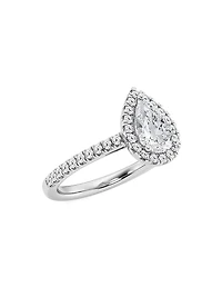 Platinum & Pear-Cut Lab-Grown Diamond Halo Ring/1.30-3.60 TCW