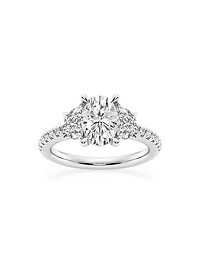 14K White Gold & Oval Lab-Grown Diamond Ring/2.75-7.00 TCW
