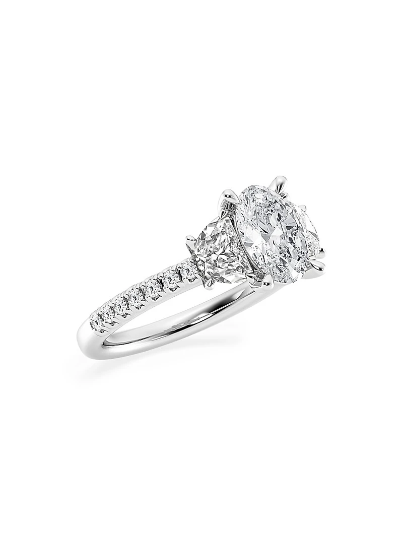 14K White Gold & Oval Lab-Grown Diamond Ring/2.75-7.00 TCW