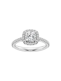 Platinum & Cushion-Cut Lab-Grown Diamond Halo Ring/1.30-3.60 TCW