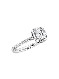 Platinum & Cushion-Cut Lab-Grown Diamond Halo Ring/1.30-3.60 TCW