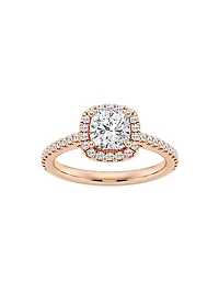 14K Rose Gold & Cushion-Cut Lab-Grown Diamond Halo Ring/1.30-3.60 TCW