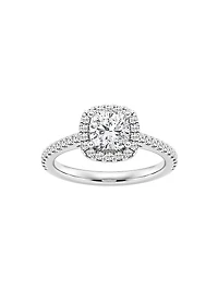 14K Gold & Cushion-Cut Lab-Grown Diamond Halo Ring/1.30-3.60 TCW