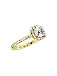 14K Gold & Cushion-Cut Lab-Grown Diamond Halo Ring/1.30-3.60 TCW