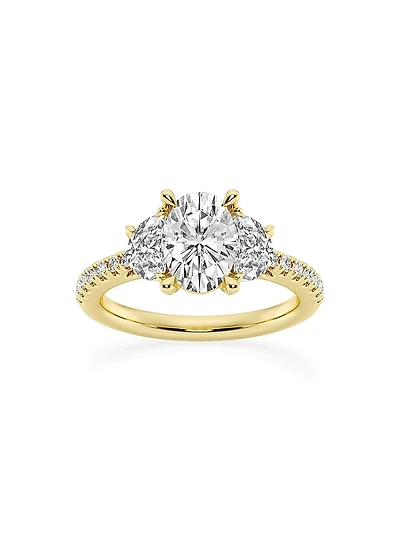 14K Yellow Gold & Oval Lab-Grown Diamond Ring/2.75-7.00 TCW