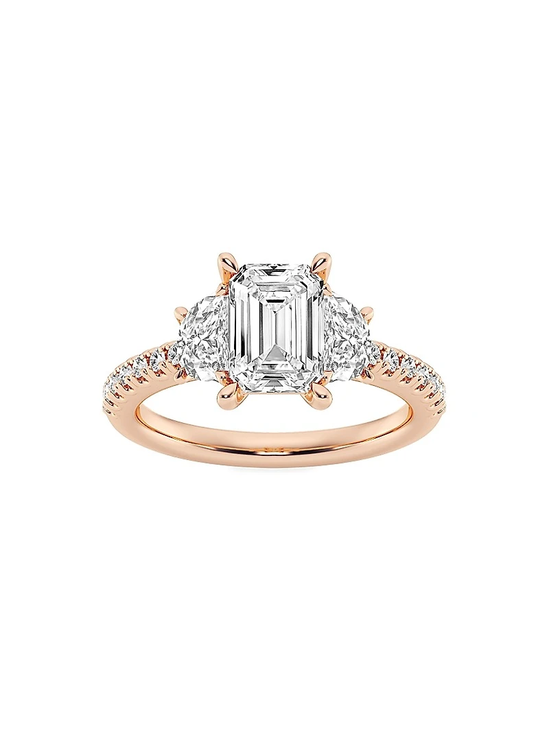 14K Rose Gold & Emerald-Cut Lab-Grown Diamond Ring/2.75-7.00 TCW