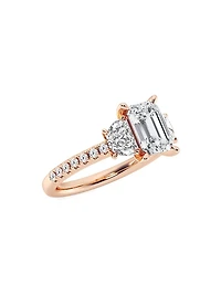 14K Rose Gold & Emerald-Cut Lab-Grown Diamond Ring/2.75-7.00 TCW