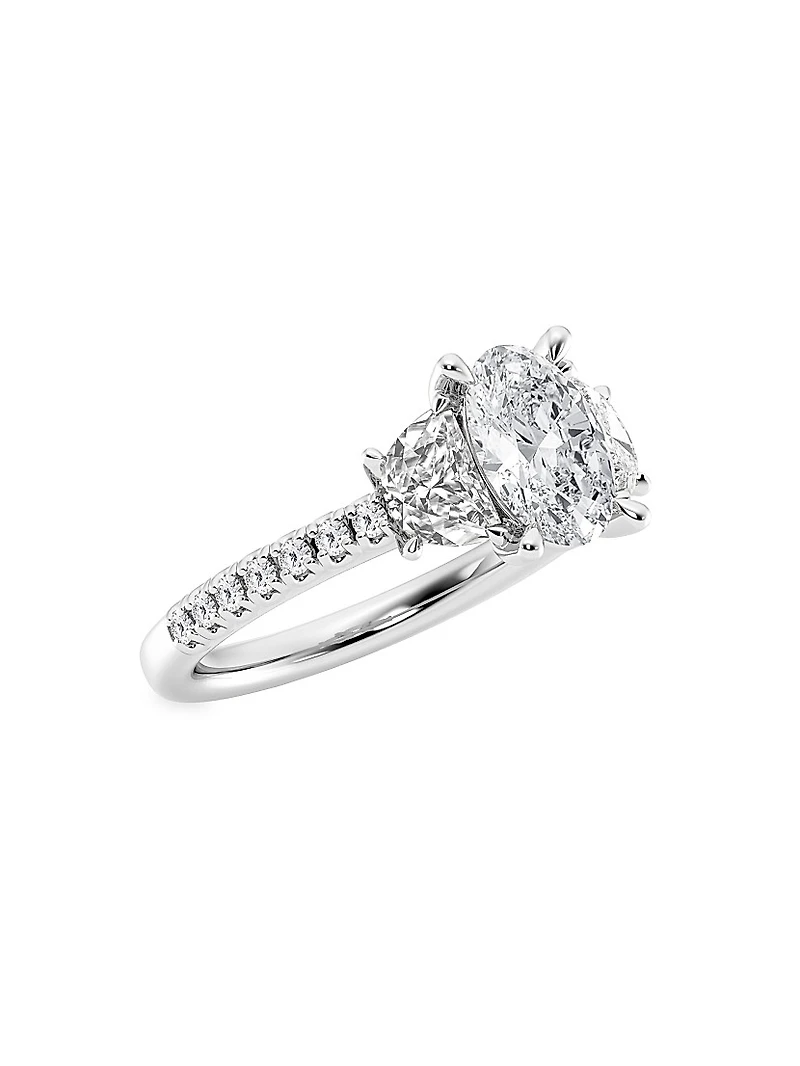 Platinum & Oval Lab-Grown Diamond Ring/2.75-7.00 TCW