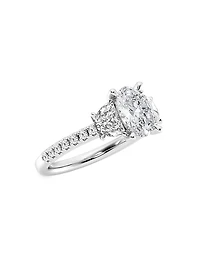 Platinum & Oval Lab-Grown Diamond Ring/2.75-7.00 TCW