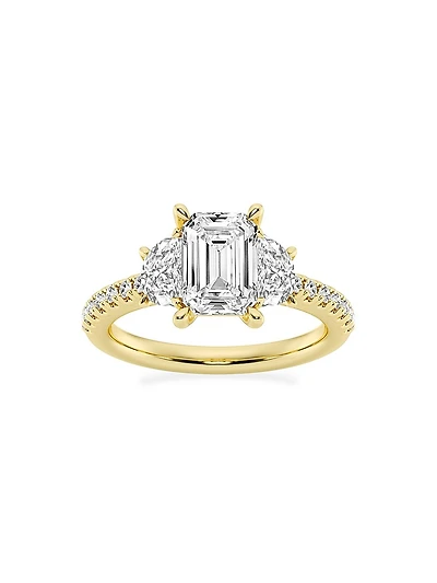14K Yellow Gold & Emerald-Cut Lab-Grown Diamond Ring/2.75-7.00 TCW