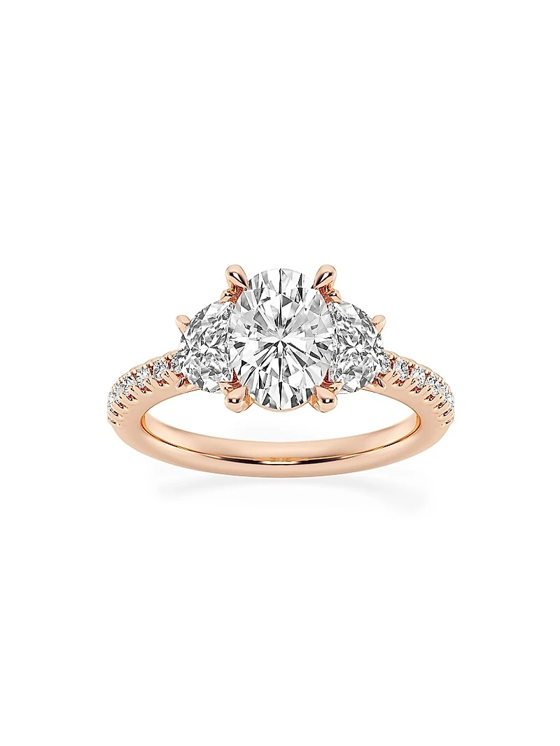 14K Rose Gold & Oval Lab-Grown Diamond Ring/2.75-7.00 TCW
