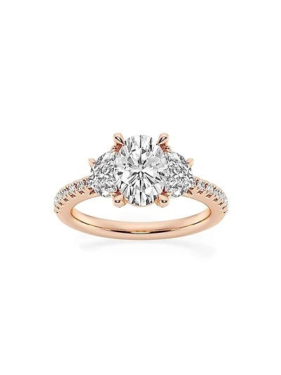 14K Rose Gold & Oval Lab-Grown Diamond Ring/2.75-7.00 TCW