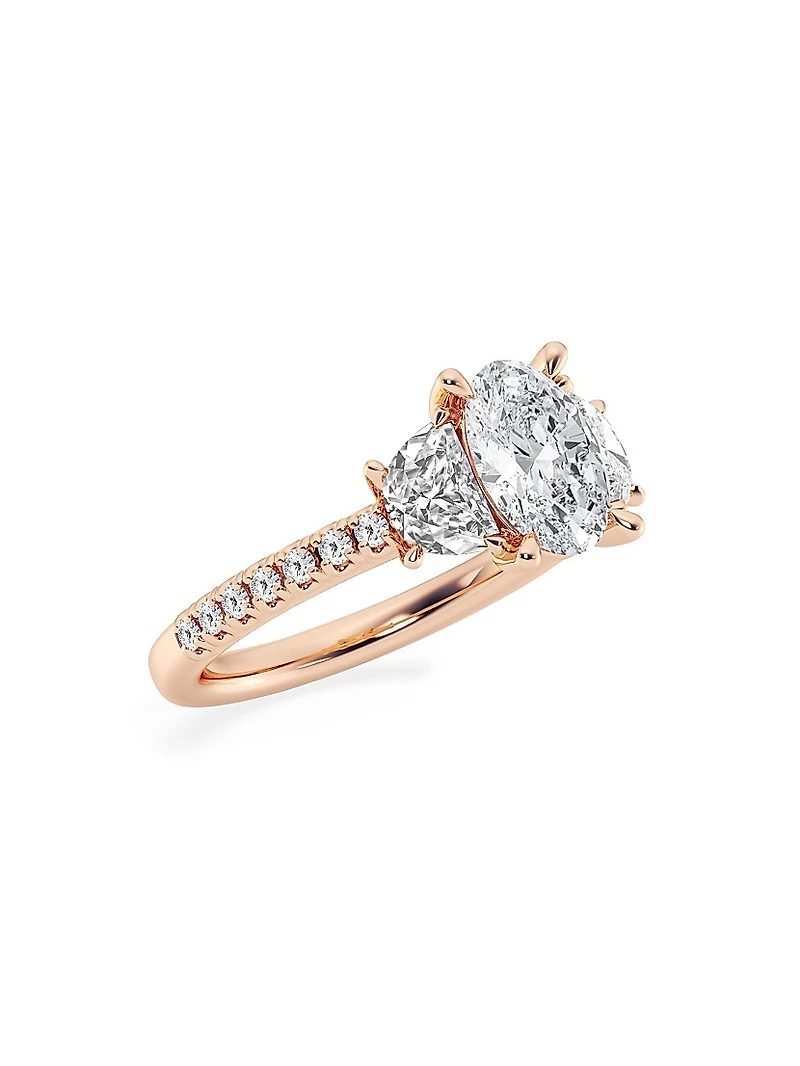 14K Rose Gold & Oval Lab-Grown Diamond Ring/2.75-7.00 TCW