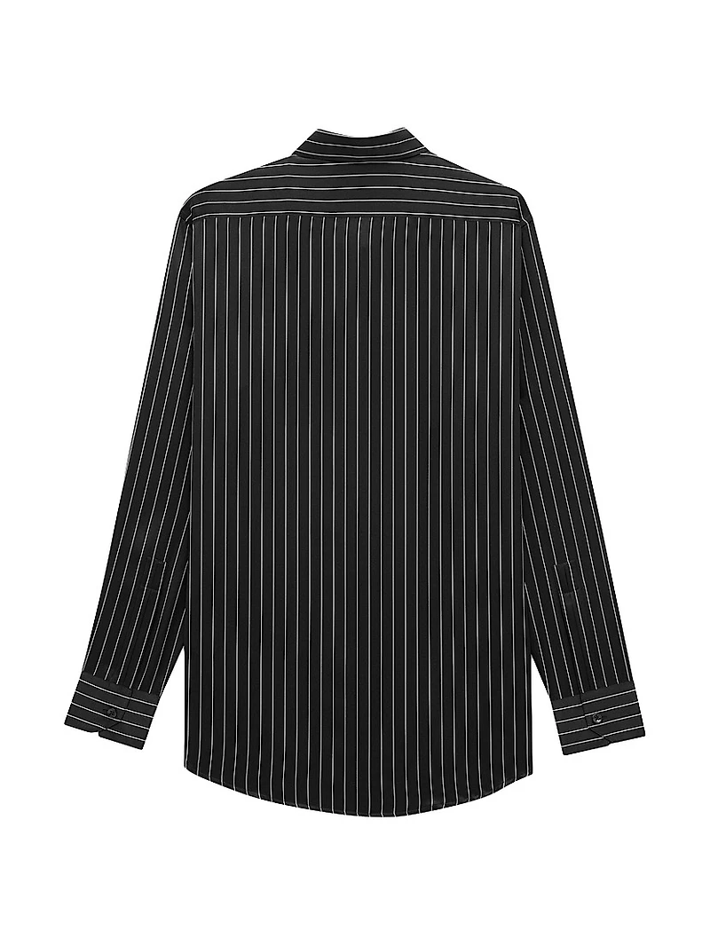 Shirt in Striped Silk Satin