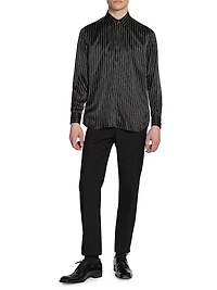 Shirt in Striped Silk Satin