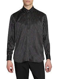 Shirt in Striped Silk Satin