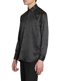 Shirt in Striped Silk Satin