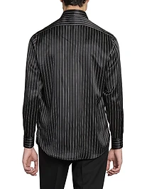 Shirt in Striped Silk Satin