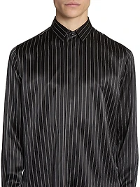 Shirt in Striped Silk Satin