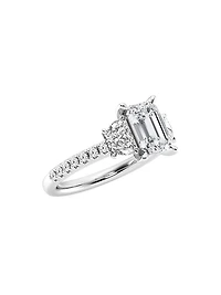 Platinum & Emerald-Cut Lab-Grown Diamond Ring/2.75-7.00 TCW
