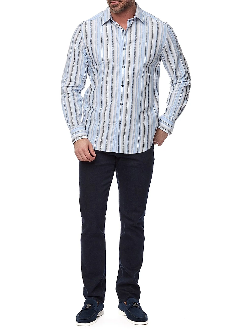 Drakeswood Striped Stretch-Cotton Shirt