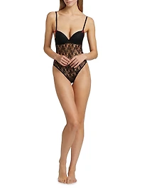 Floral Lace Bustier Bodysuit