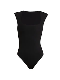 Neoprene Cap-Sleeve Bodysuit