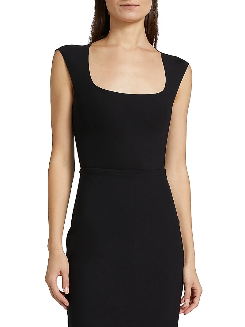 Neoprene Cap-Sleeve Bodysuit