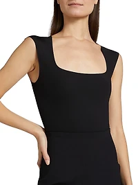 Neoprene Cap-Sleeve Bodysuit