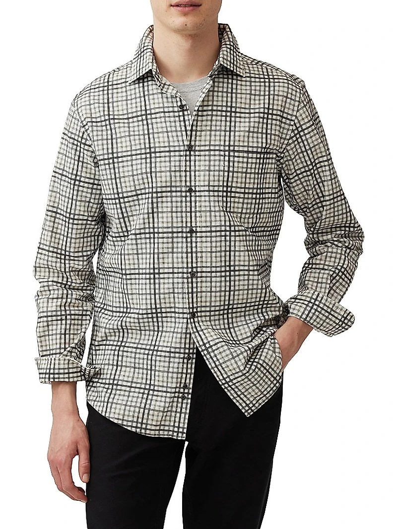 Brookdale Check Cotton Button-Front Shirt