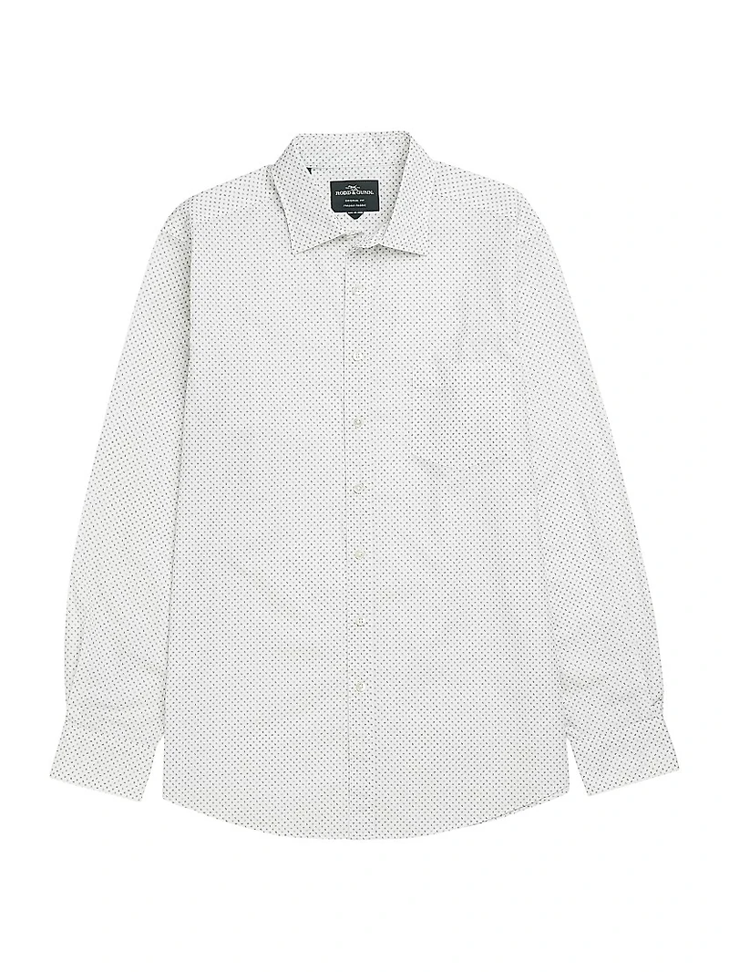 Middle Peak Geometric Cotton Button-Front Shirt
